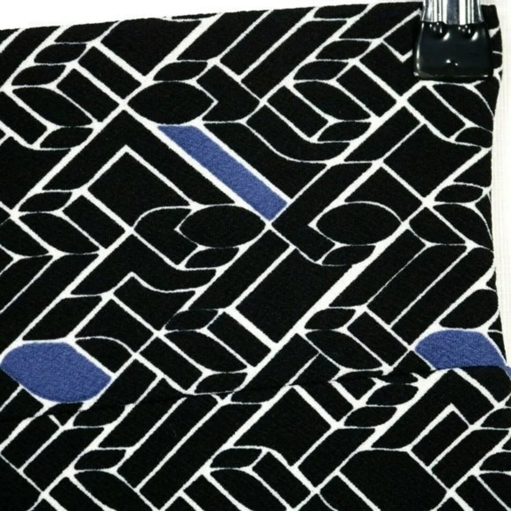LuLaRoe Cassie Pencil Straight Skirt Black White Blue USA Pull On S Small‎